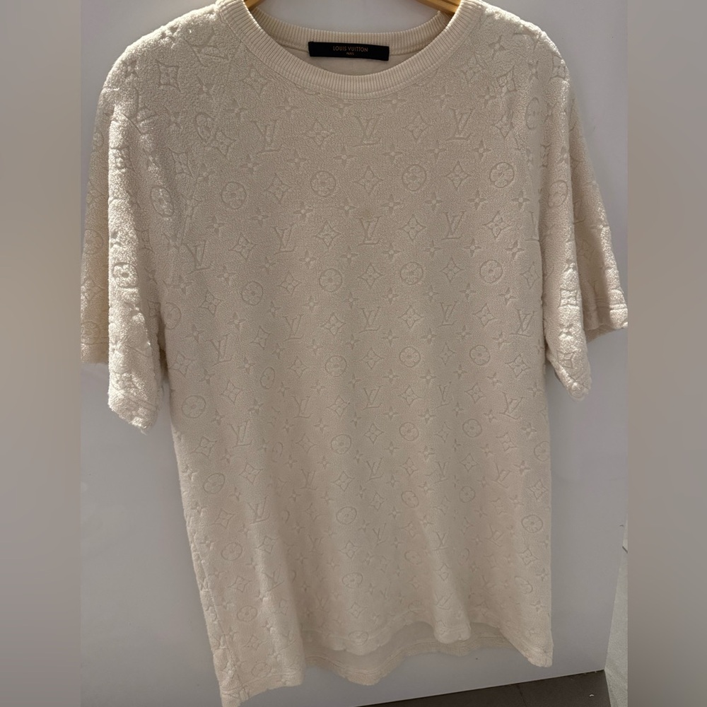 LOUIS VUITTON CREAM TERRY CLOTH MONOGRAM T-SHIRT